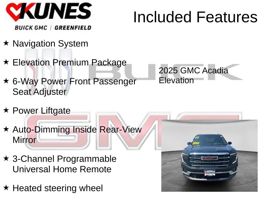 New 2025 GMC Acadia Elevation w/ Elevation Premium Package FWD image 3