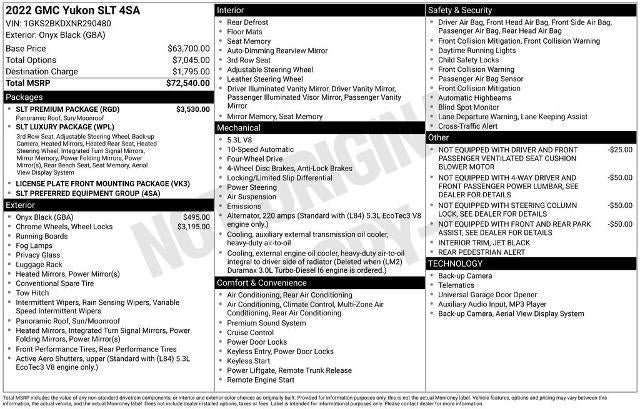 Certified 2022 GMC Yukon SLT w/ SLT Premium Package AWD/4WD image 34