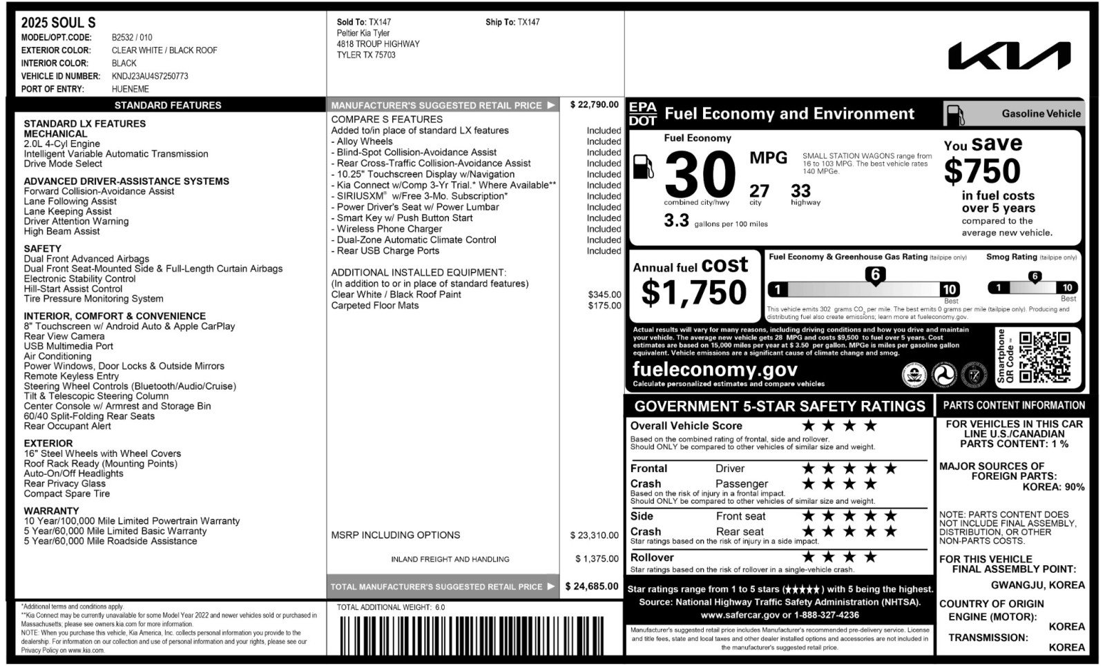 Used 2025 Kia Soul S FWD image 51