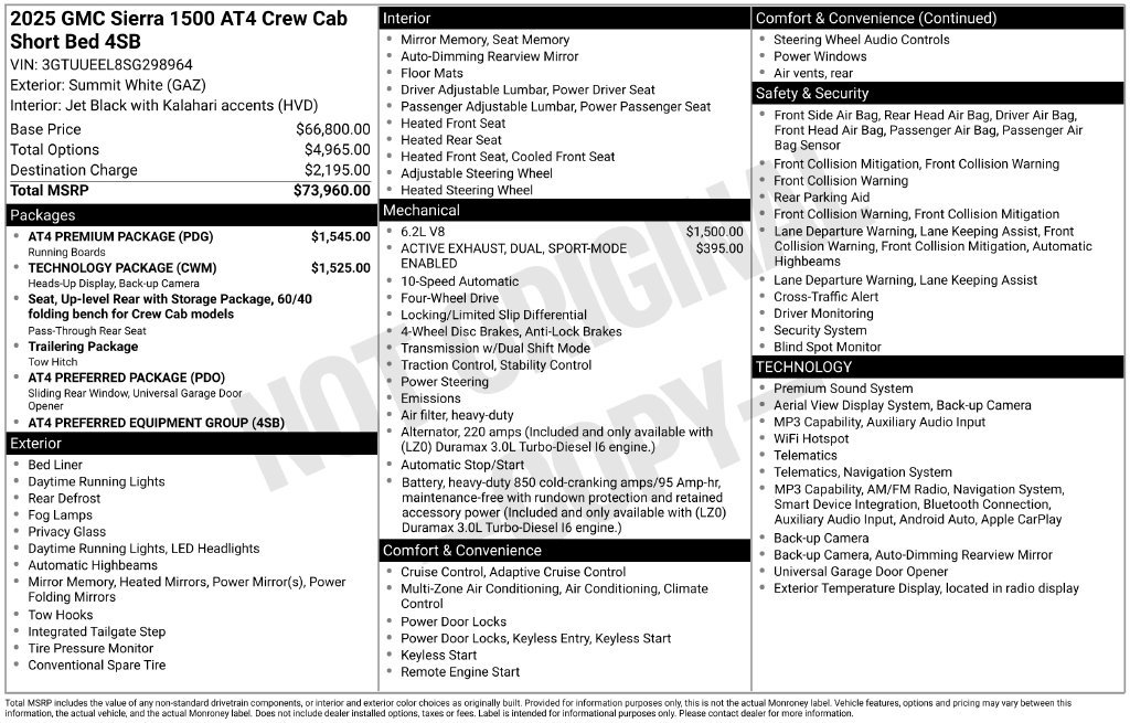 Used 2025 GMC Sierra 1500 AT4 w/ AT4 Premium Package AWD/4WD image 2