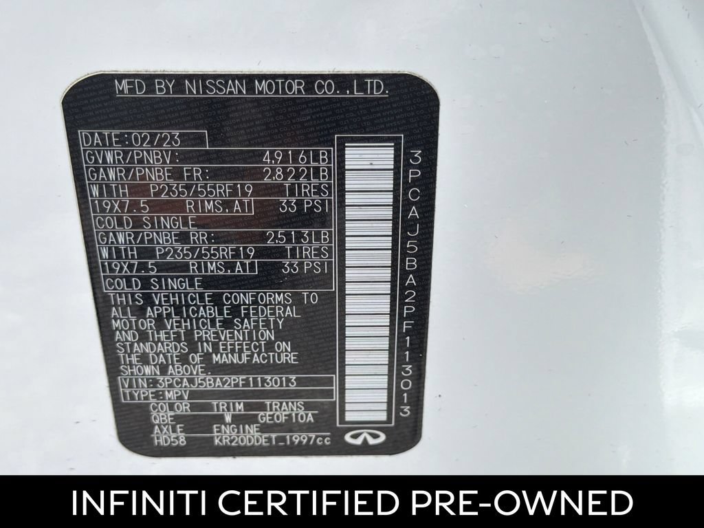 Certified 2023 INFINITI QX50 Luxe FWD image 27