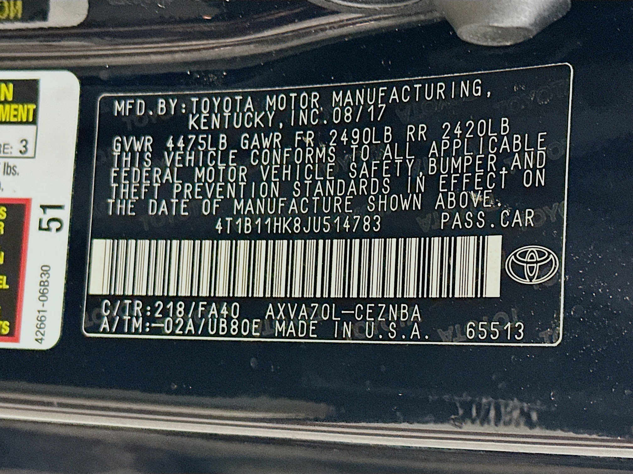 Used 2018 Toyota Camry LE FWD image 12