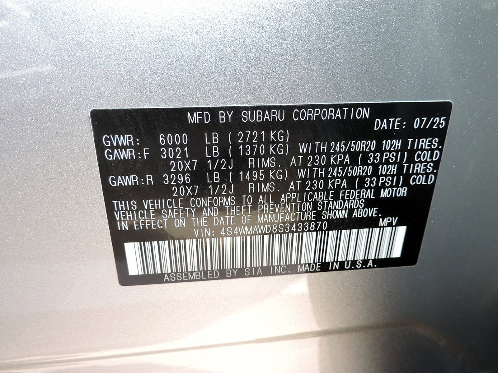 Certified 2025 Subaru Ascent Bronze Edition AWD/4WD image 11