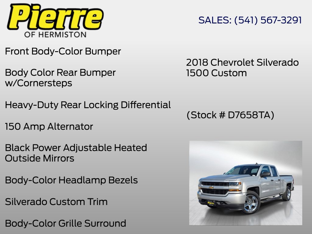 Used 2018 Chevrolet Silverado 1500 Custom w/ Custom Convenience Package AWD/4WD image 30