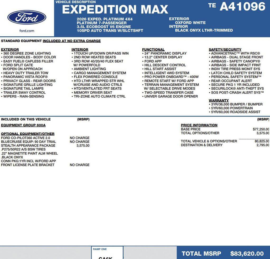 New 2026 Ford Expedition Max Platinum AWD/4WD image 2