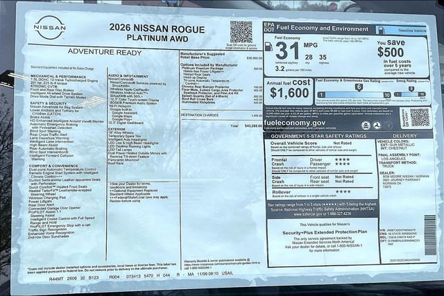 New 2026 Nissan Rogue Platinum w/ Platinum Premium Package AWD/4WD image 13