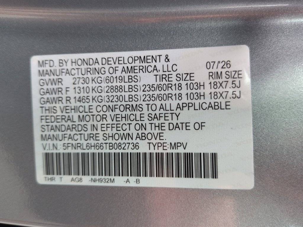 New 2026 Honda Odyssey EX-L image 34