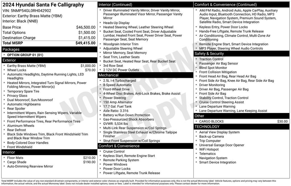 Used 2024 Hyundai Santa Fe Calligraphy image 35