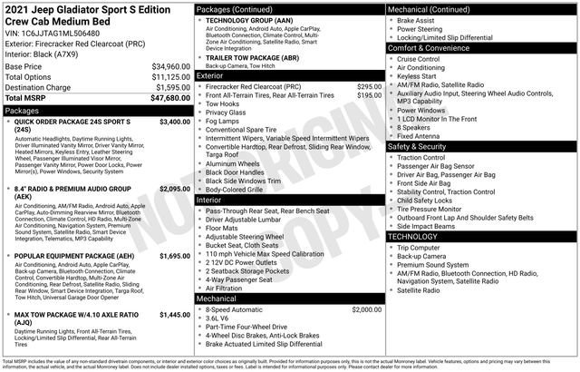 Used 2021 Jeep Gladiator Sport AWD/4WD image 2