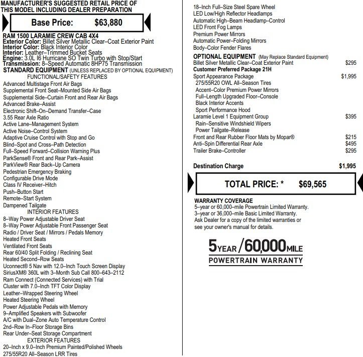 Used 2025 RAM 1500 Laramie w/ Sport Appearance Package image 2