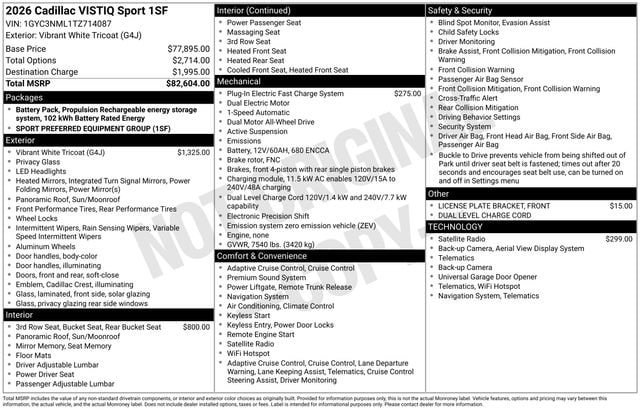 New 2026 Cadillac Vistiq Premium Luxury AWD/4WD image 27
