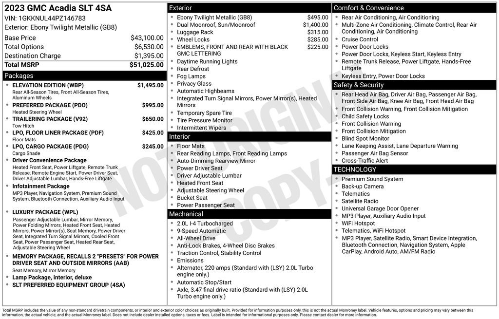 Used 2023 GMC Acadia SLT w/ Elevation Edition AWD/4WD image 28
