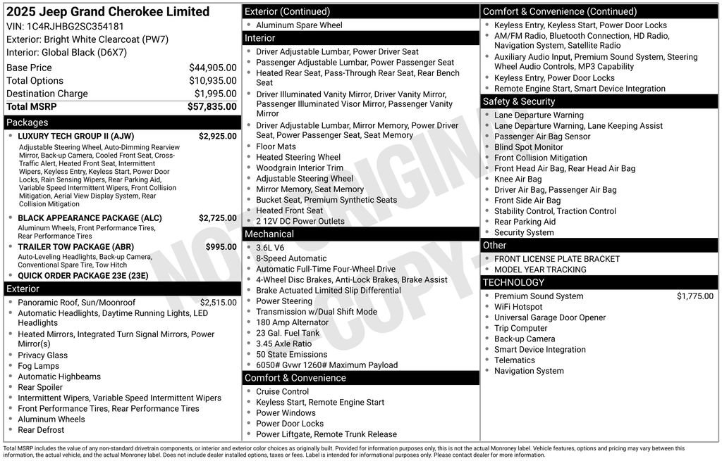 New 2025 Jeep Grand Cherokee Limited w/ Luxury Tech Group II image 44