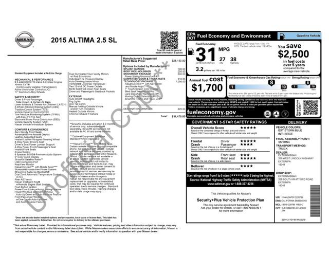 Used 2015 Nissan Altima 2.5 SL w/ Technology Package FWD image 6