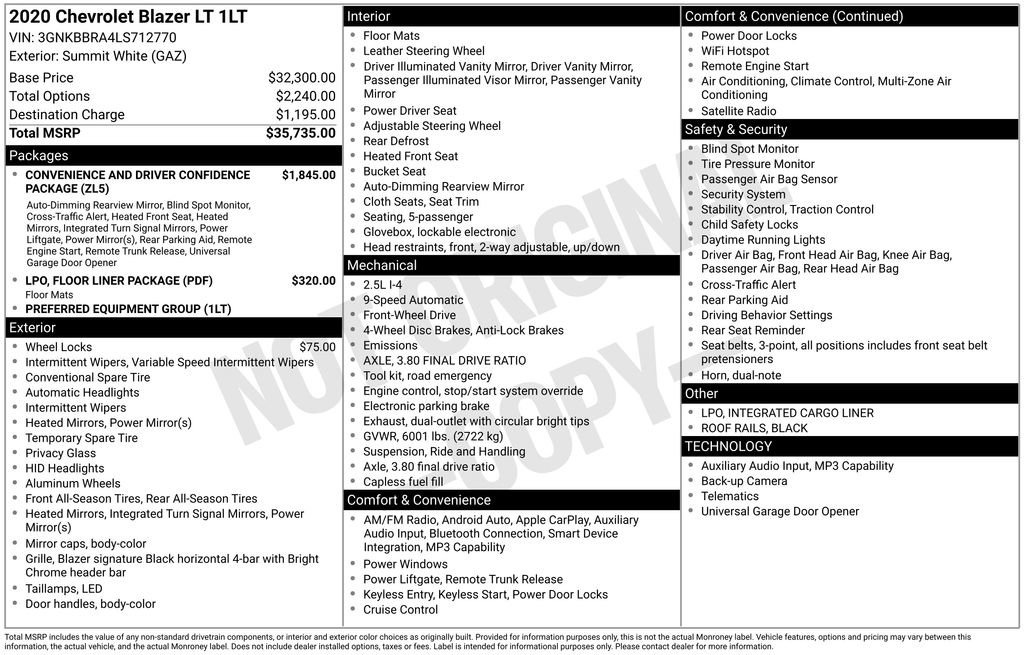 Used 2020 Chevrolet Blazer LT image 49