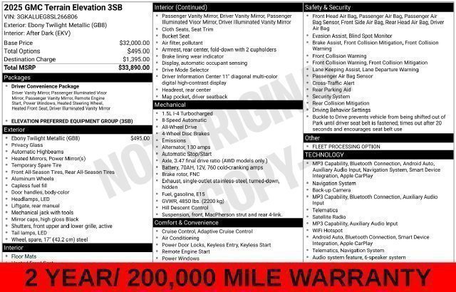 Used 2025 GMC Terrain Elevation AWD/4WD image 42