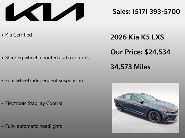 Certified 2026 Kia K5 LXS FWD image 7