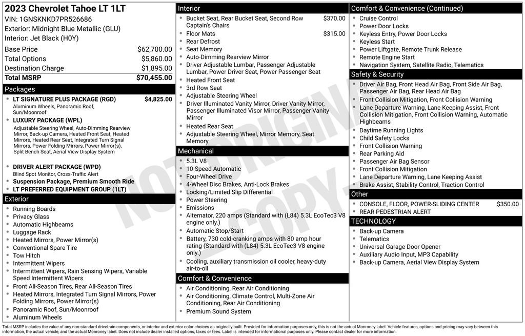 Used 2023 Chevrolet Tahoe LT w/ LT Signature Plus Package image 9