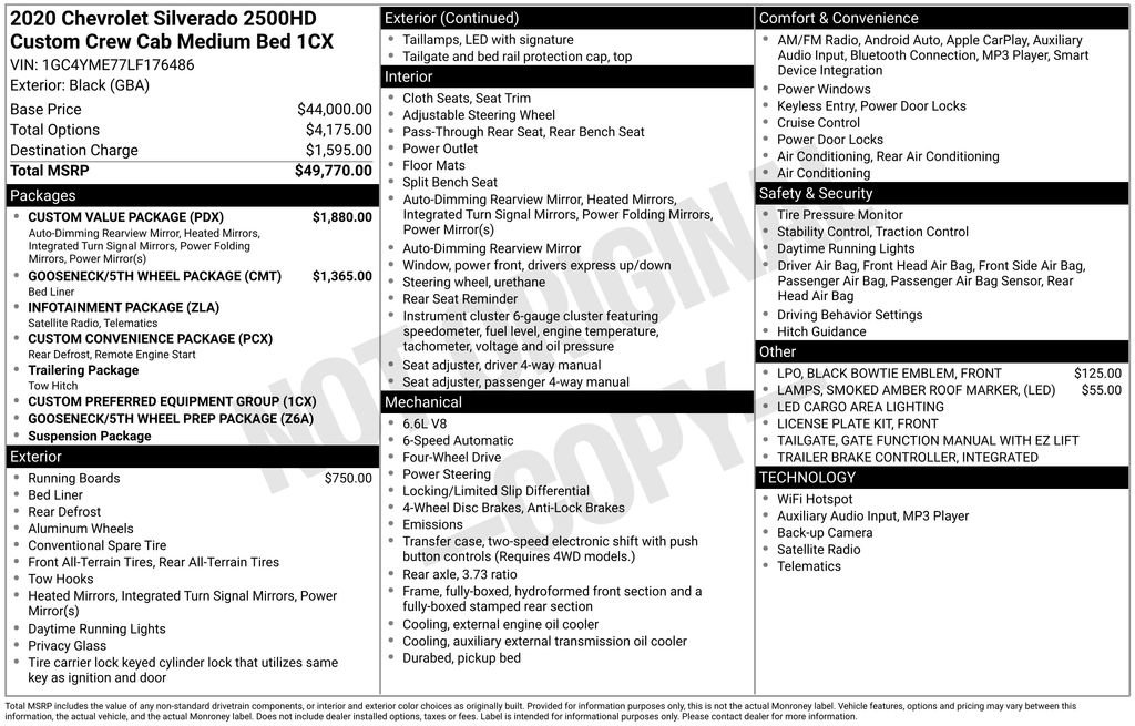 Used 2020 Chevrolet Silverado 2500 Custom w/ Custom Value Package image 3