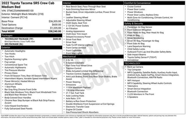 Used 2022 Toyota Tacoma SR5 w/ Technology Package AWD/4WD image 27