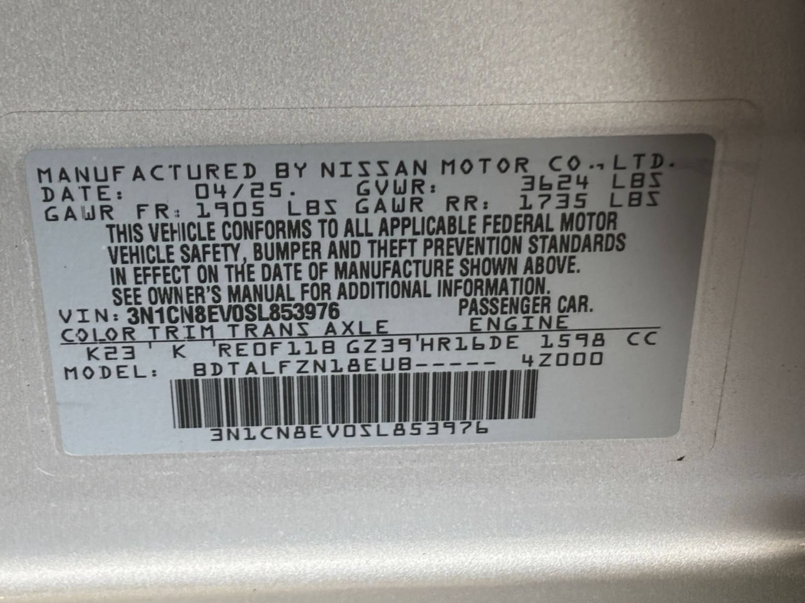 Used 2025 Nissan Versa SV FWD image 26