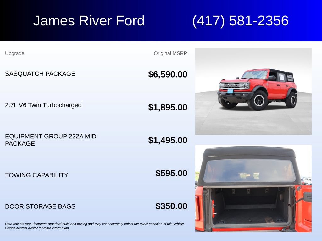 Used 2022 Ford Bronco Big Bend w/ Sasquatch Package AWD/4WD image 5