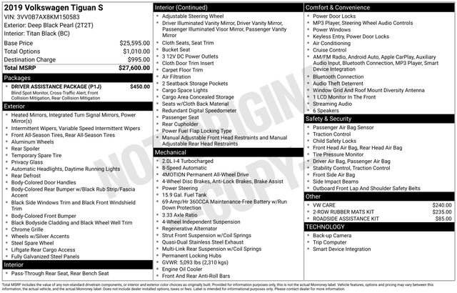 Used 2019 Volkswagen Tiguan S w/ Driver Assistance Package image 40