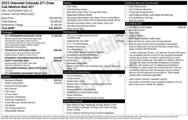 Certified 2023 Chevrolet Colorado Z71 w/ Z71 Convenience Package 2 AWD/4WD image 35