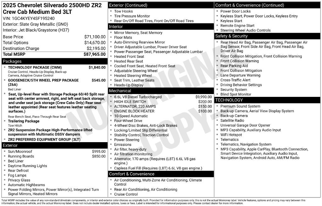 Used 2025 Chevrolet Silverado 2500 ZR2 w/ Technology Package AWD/4WD image 86