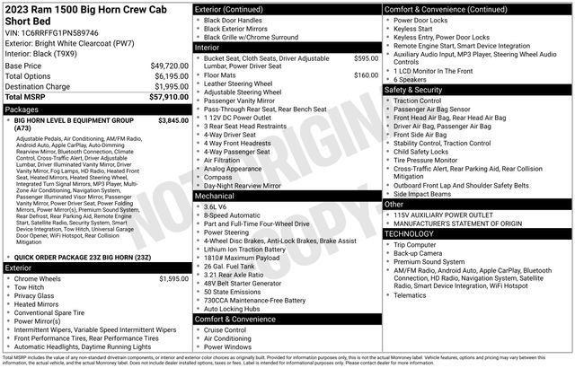 Used 2023 RAM 1500 Big Horn AWD/4WD image 49