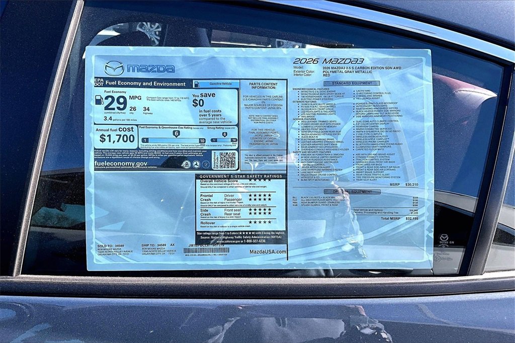 New 2026 MAZDA MAZDA3 Carbon image 12