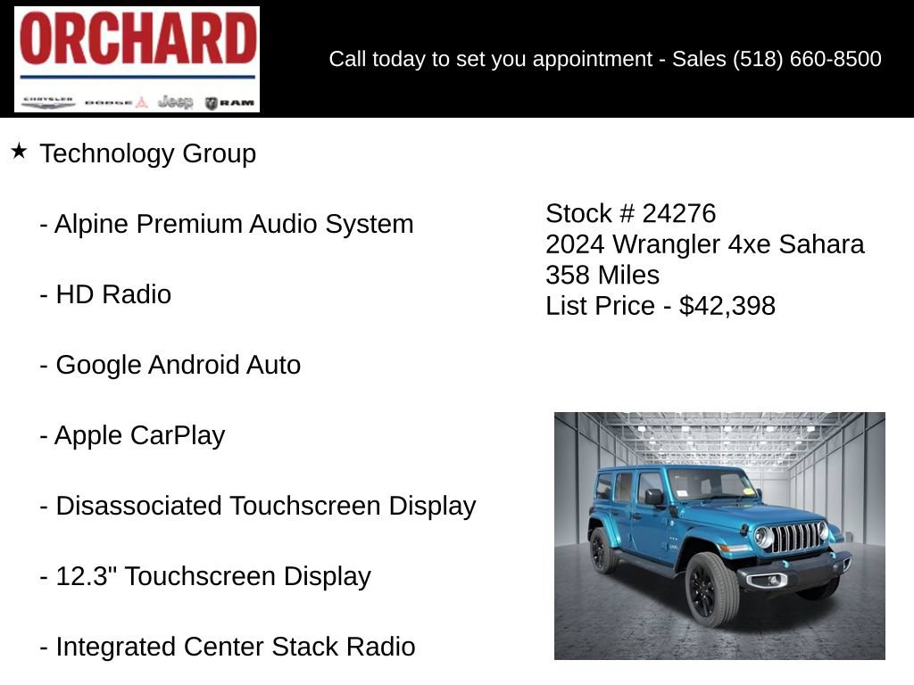 New 2024 Jeep Wrangler Unlimited Sahara w/ Technology Group AWD/4WD image 10