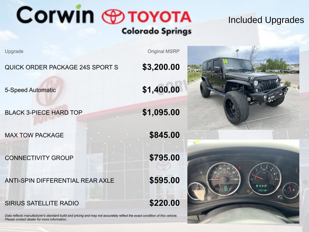 Used 2018 Jeep Wrangler Unlimited Sport S AWD/4WD image 4