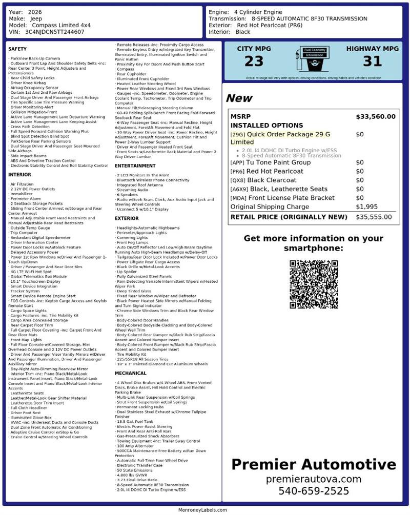 Used 2026 Jeep Compass Limited AWD/4WD image 2