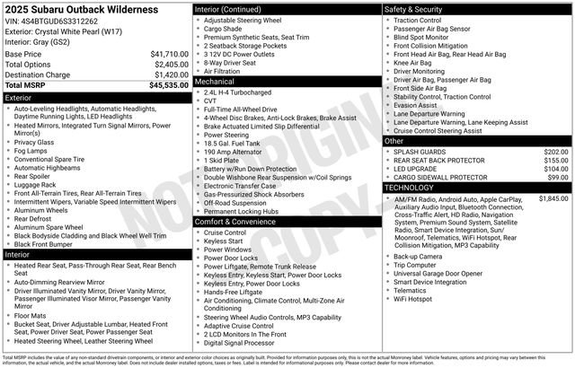 Used 2025 Subaru Outback Wilderness AWD/4WD image 5