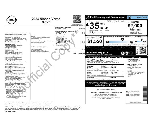 Used 2024 Nissan Versa S w/ S Plus Package FWD image 21