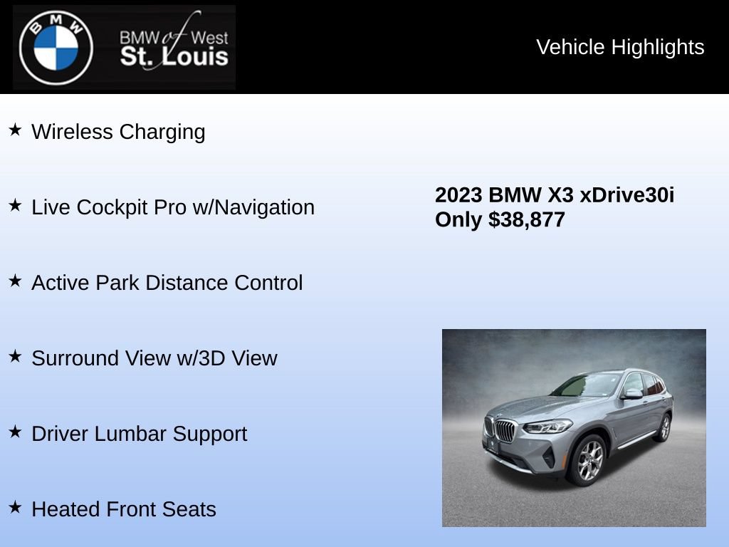 Used 2023 BMW X3 xDrive30i w/ Premium Package AWD/4WD image 24