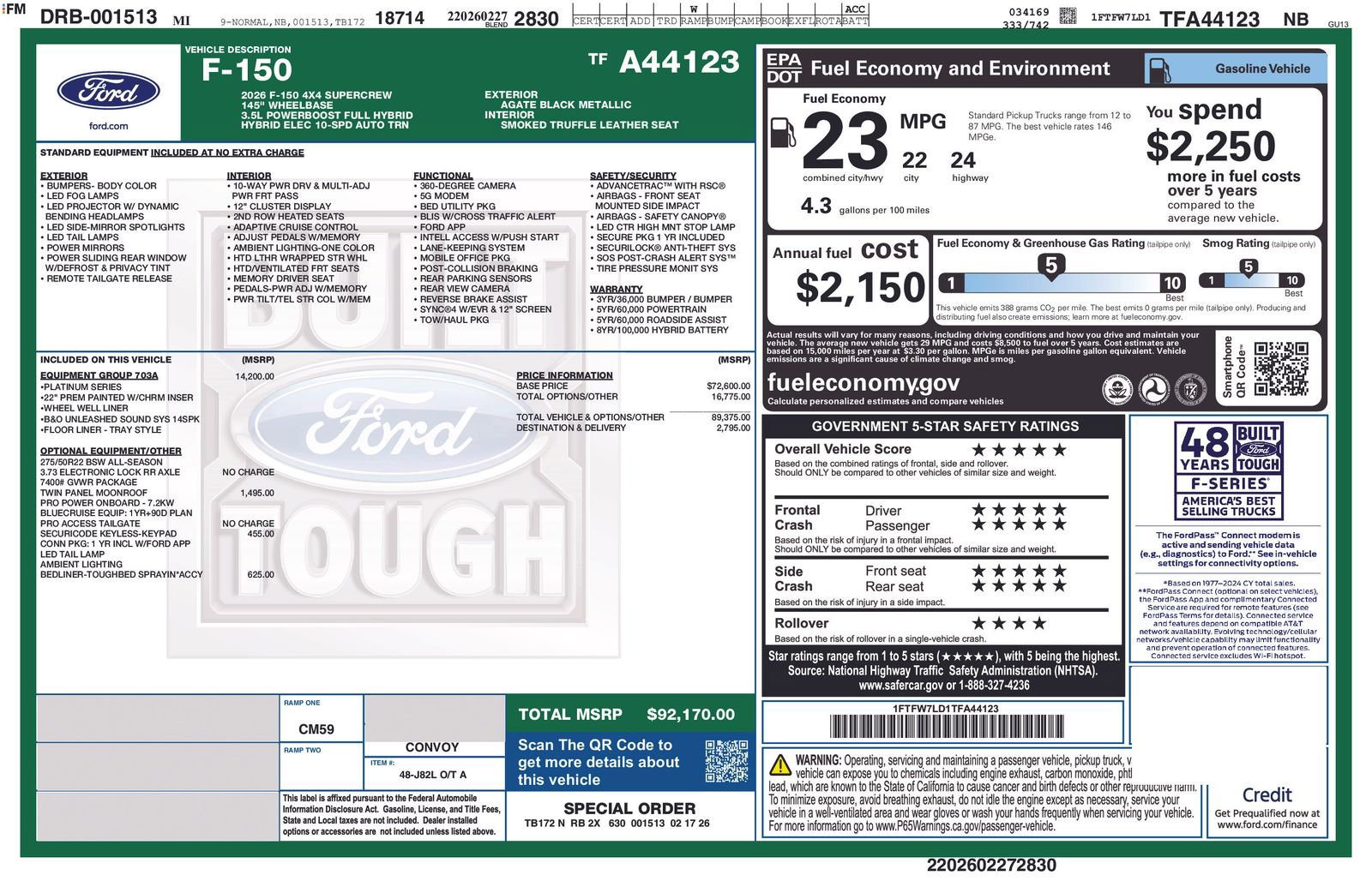 New 2026 Ford F150 Platinum w/ Equipment Group 703A Plus AWD/4WD image 5