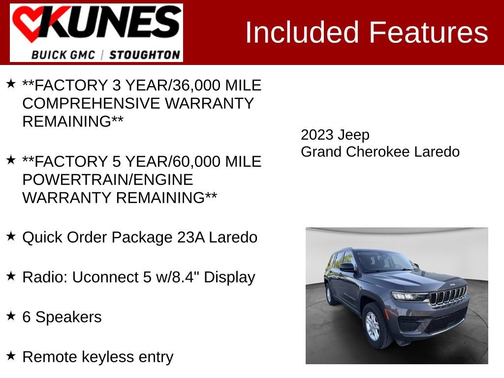 Used 2023 Jeep Grand Cherokee Laredo AWD/4WD image 3