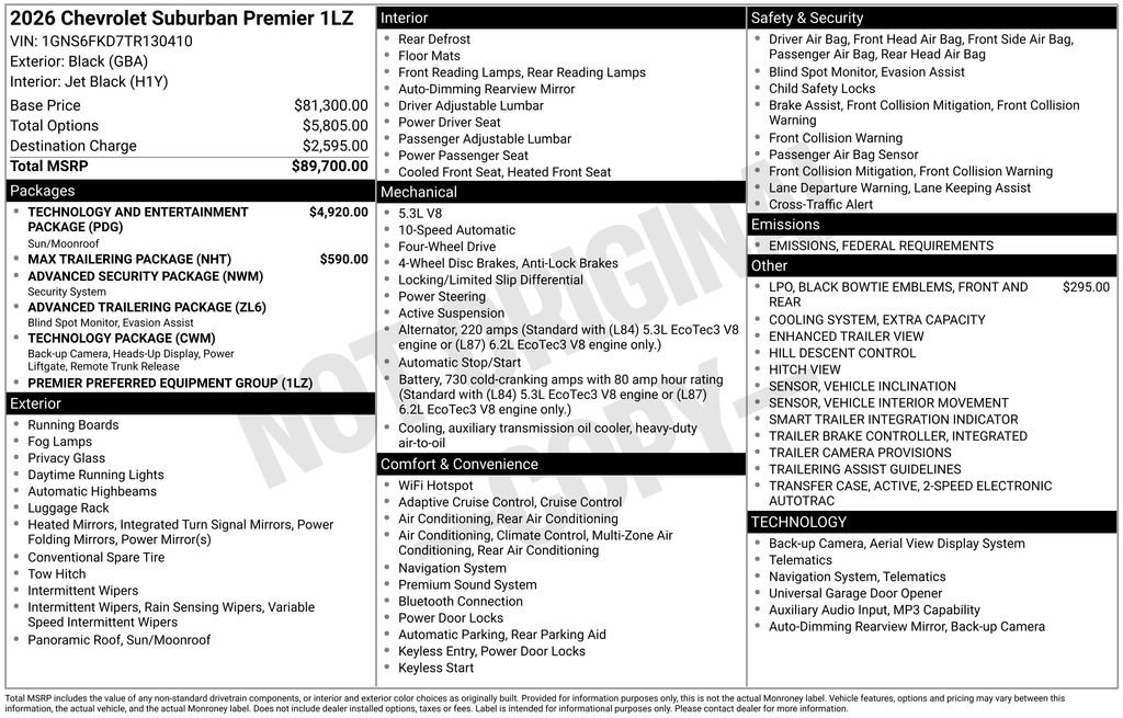 New 2026 Chevrolet Suburban Premier image 26