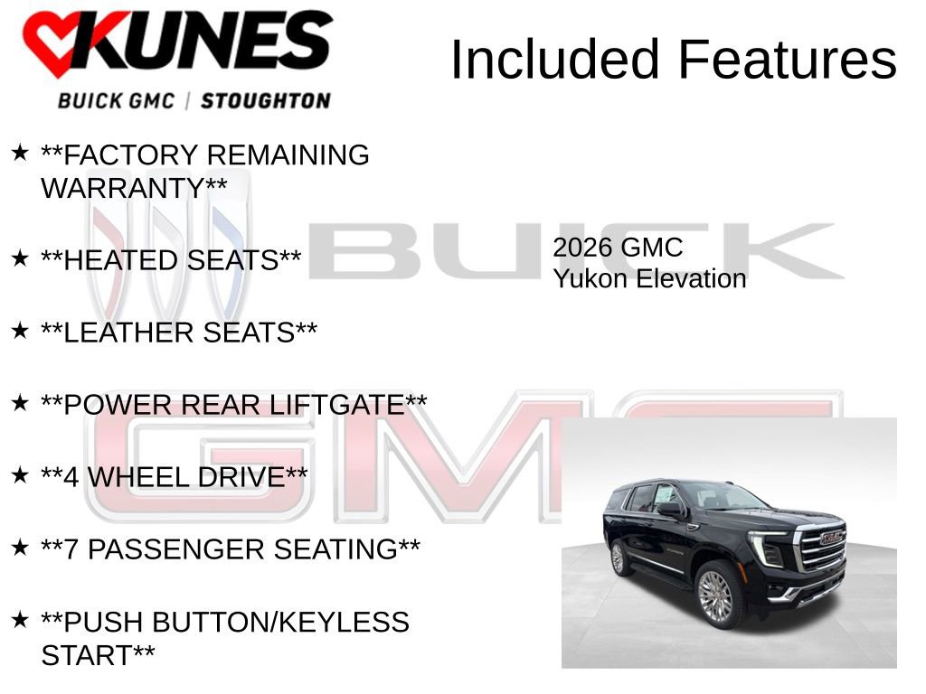 New 2026 GMC Yukon Elevation w/ LPO, Floor Liner Package image 3