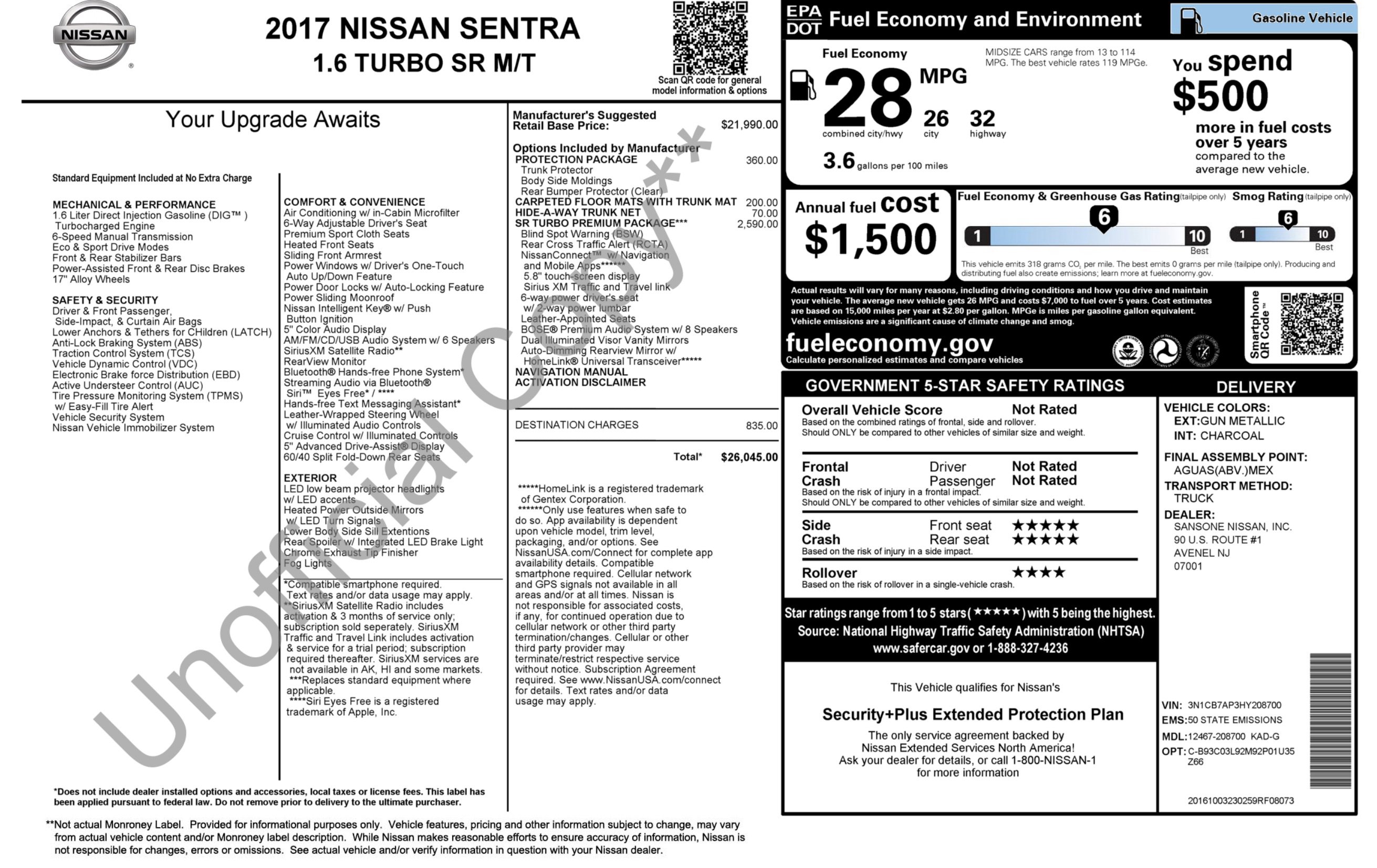 Used 2017 Nissan Sentra SR Turbo w/ SR Turbo Premium Package image 3
