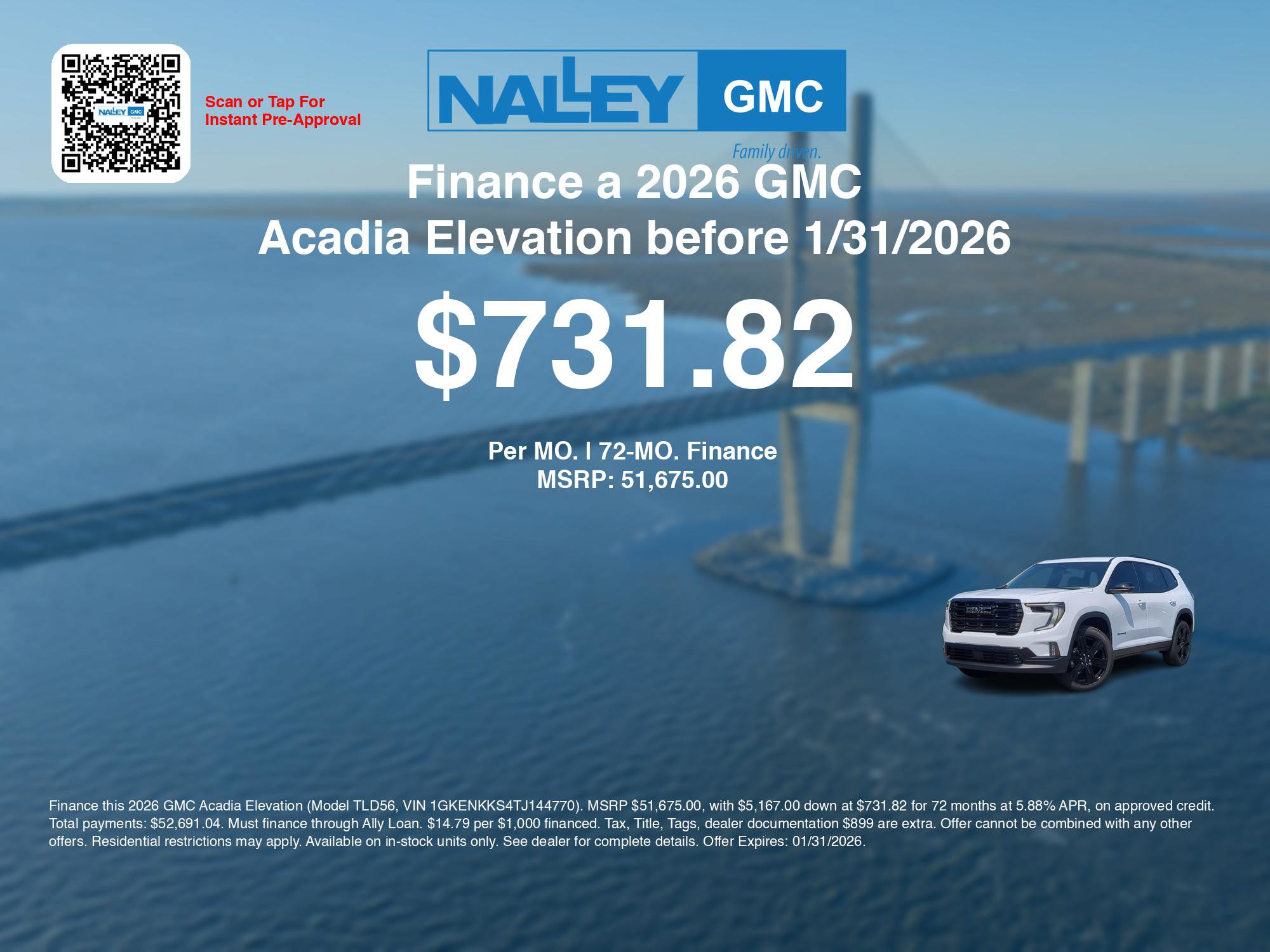 New 2026 GMC Acadia Elevation w/ Black Edition image 7