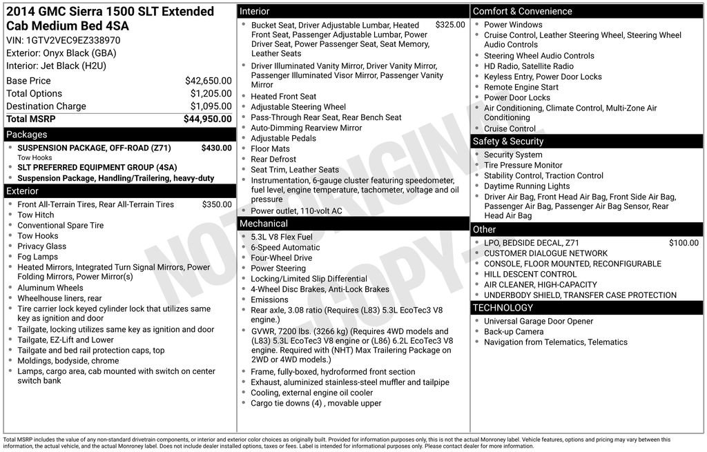 Used 2014 GMC Sierra 1500 SLT w/ Suspension Package, Off-Road image 48