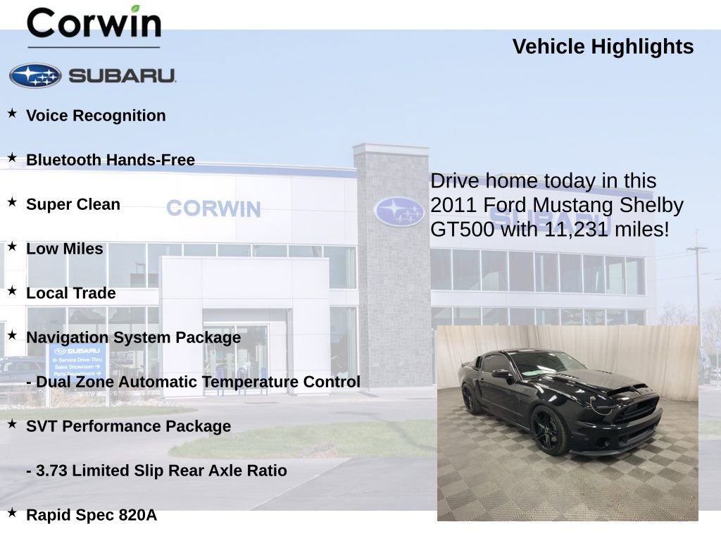 Used 2011 Ford Mustang Shelby GT500 w/ SVT Performance Pkg image 6