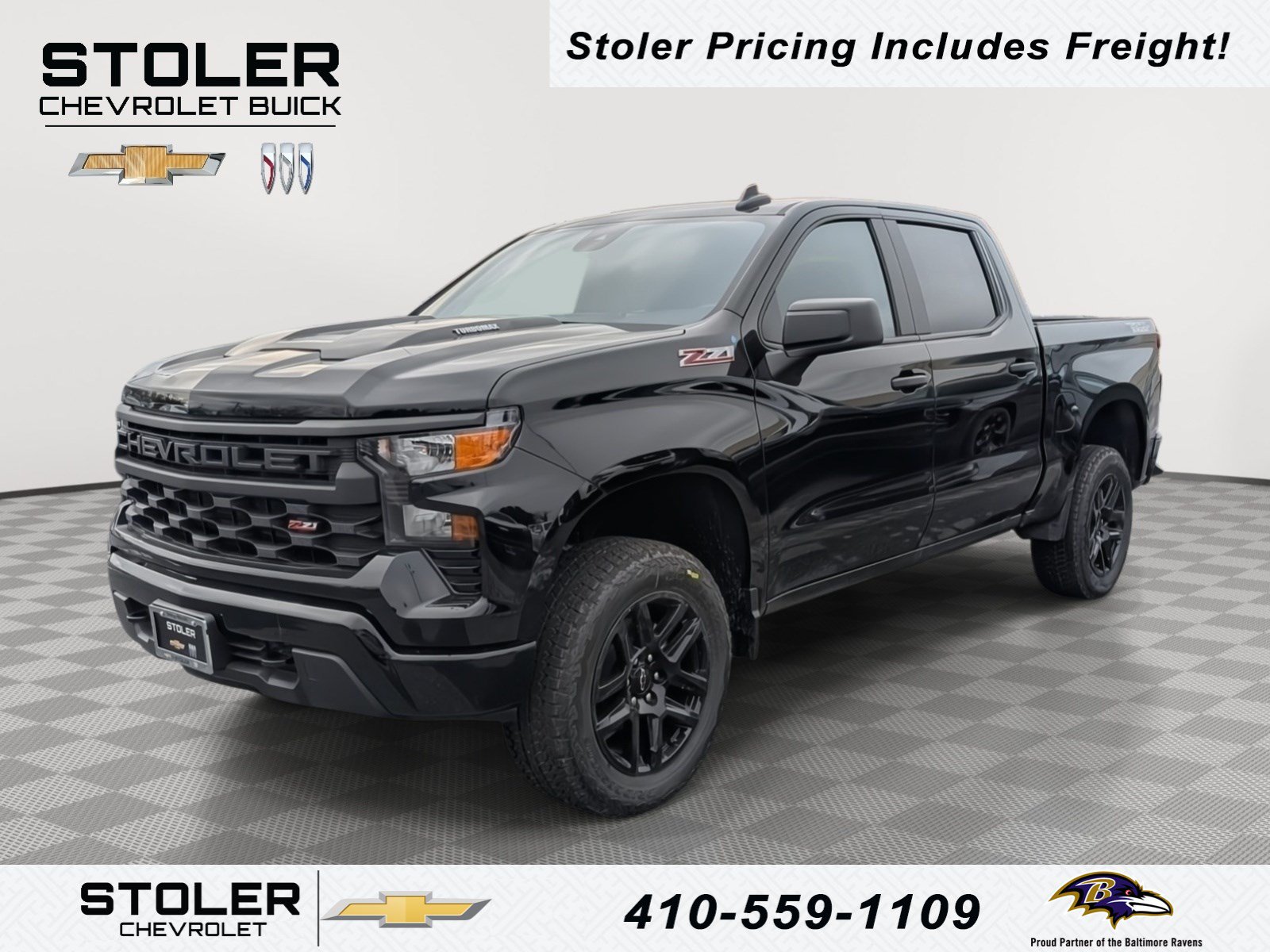New 2026 Chevrolet Silverado 1500 Custom Trail Boss w/ Turbomax Blackout Package AWD/4WD image 1