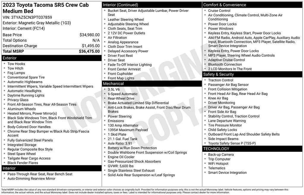 Used 2023 Toyota Tacoma SR5 image 34