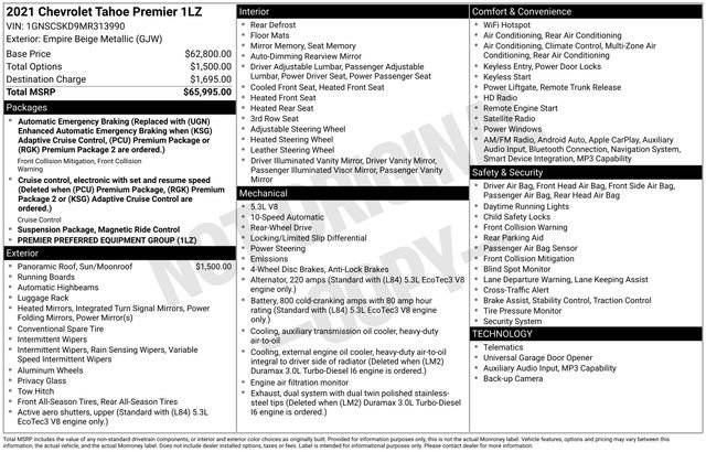 Used 2021 Chevrolet Tahoe Premier RWD image 43
