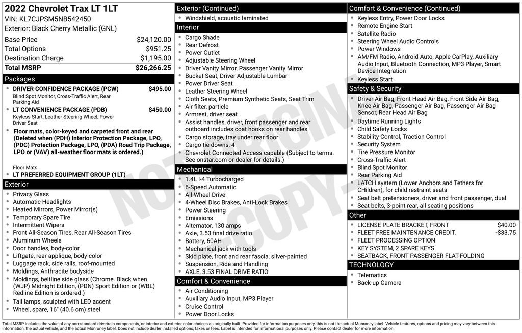 Certified 2022 Chevrolet Trax LT w/ Driver Confidence Package AWD/4WD image 30