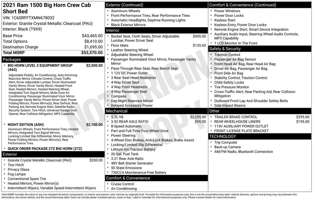Used 2021 RAM 1500 Big Horn AWD/4WD image 32